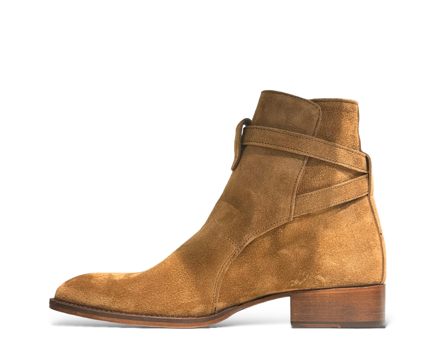 Beige suede ankle boot