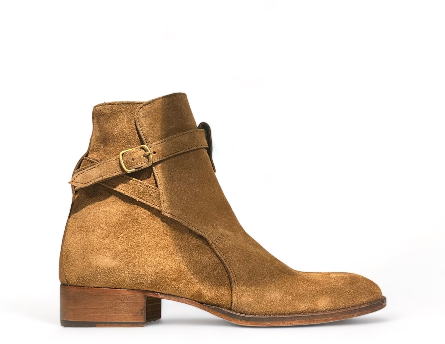 Beige suede ankle boot