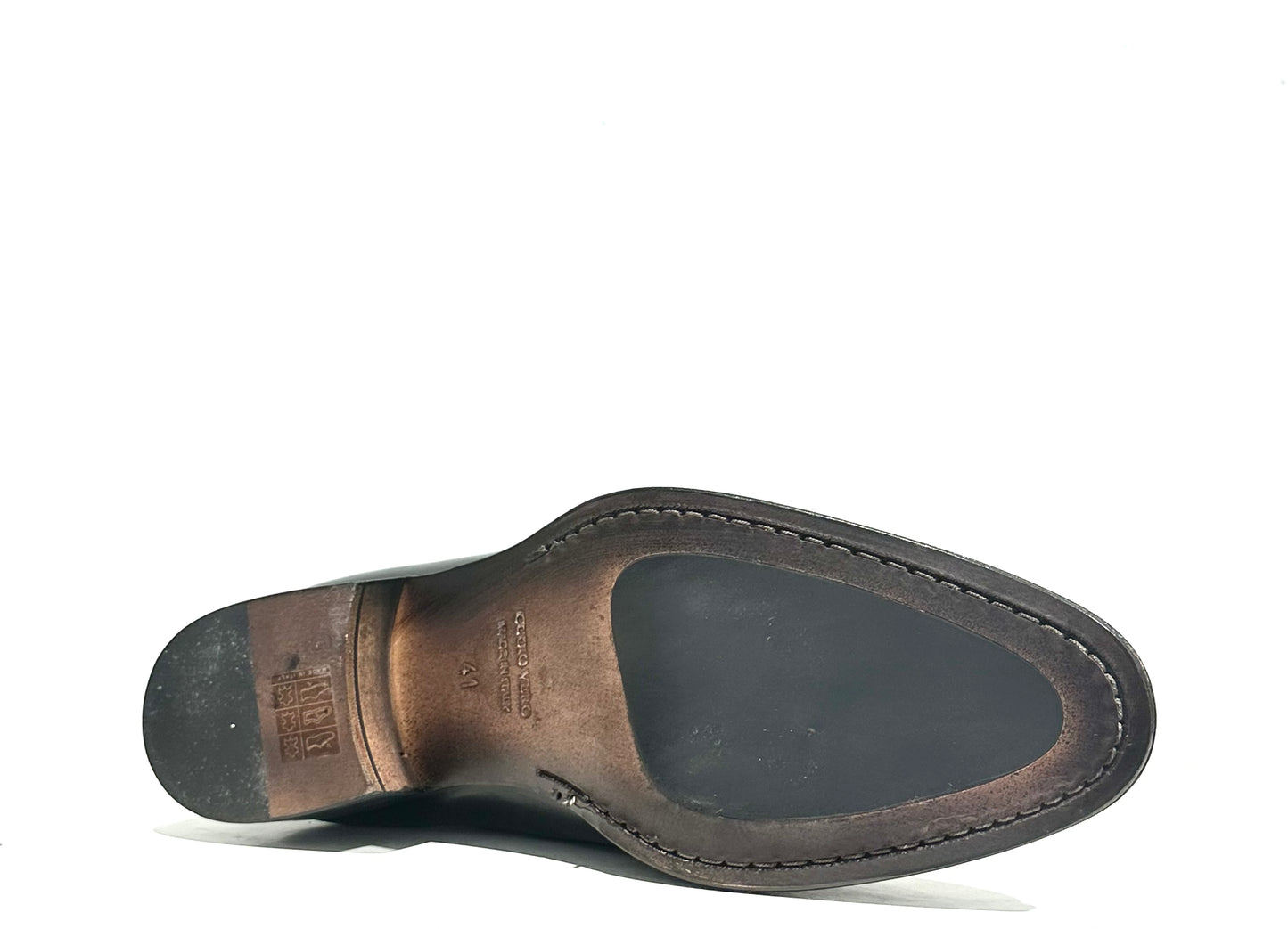 Black leather ankle boot