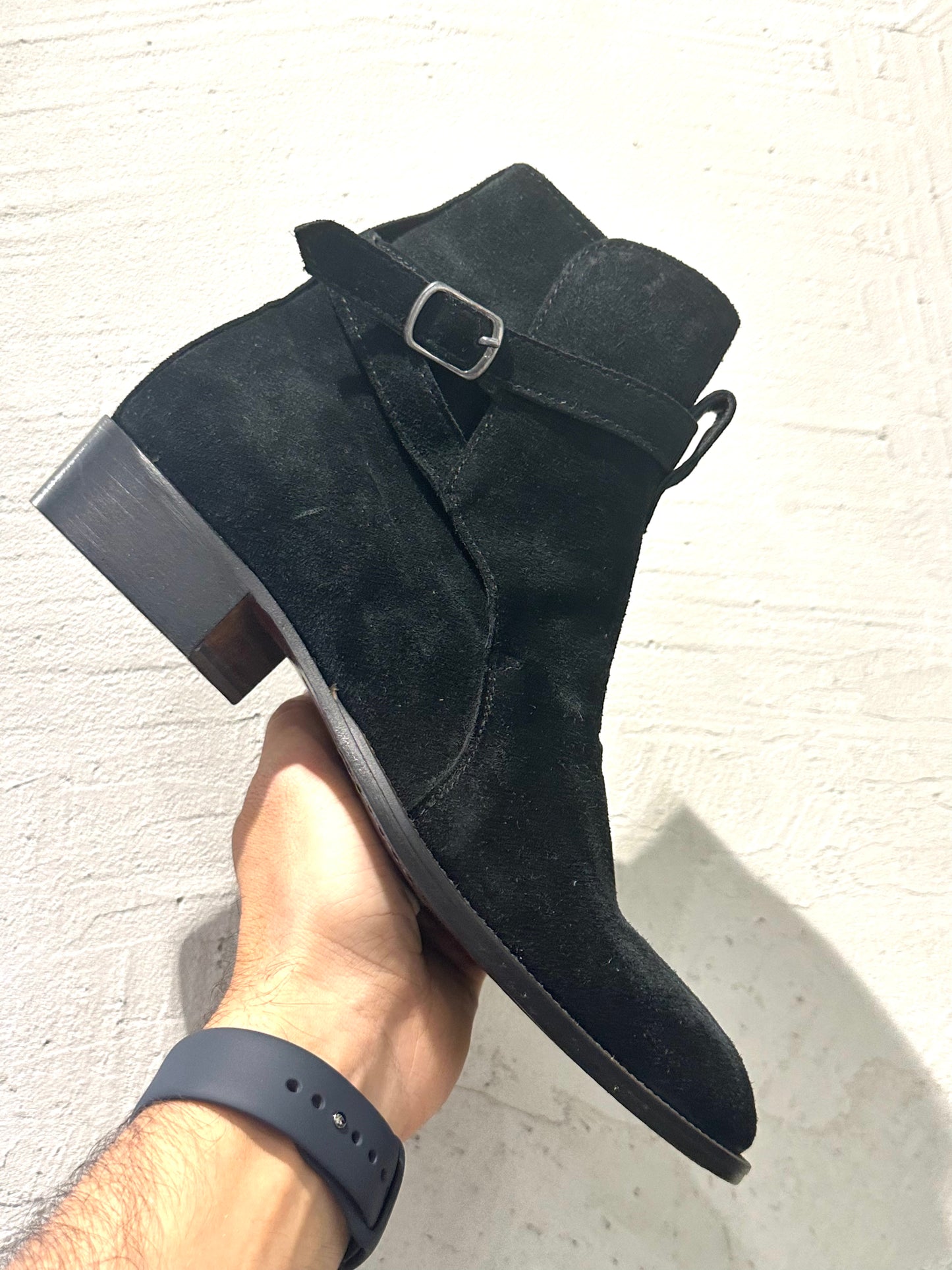 Black suede ankle boot