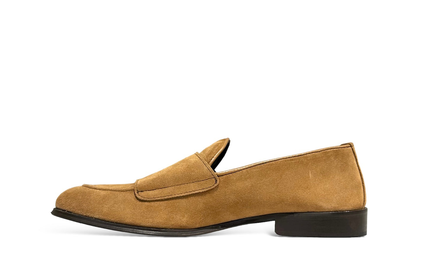 Double Buckle leather sole in mustard split leather