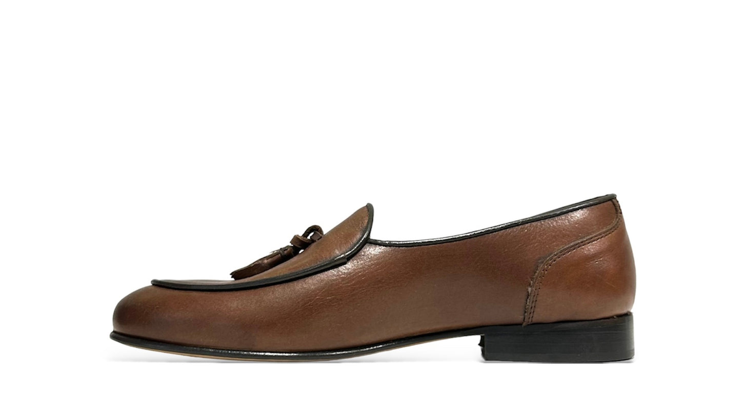 Smooth Brown leather slipper