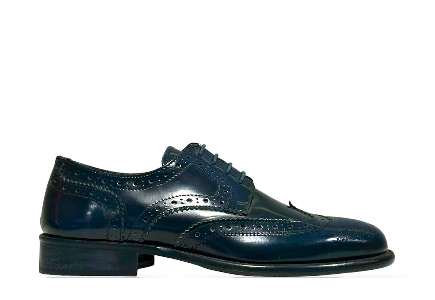 Scarpa Derby navy fondo cuoio