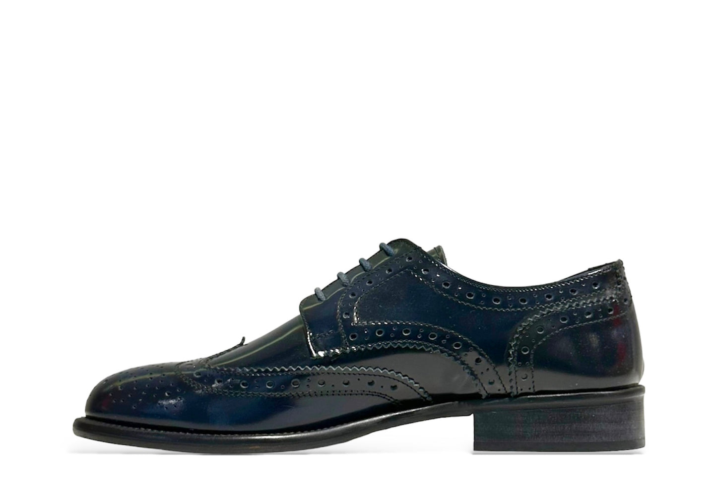 Scarpa Derby navy fondo cuoio