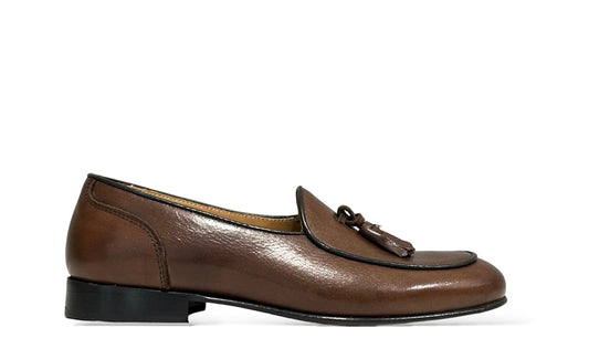 Smooth Brown leather slipper